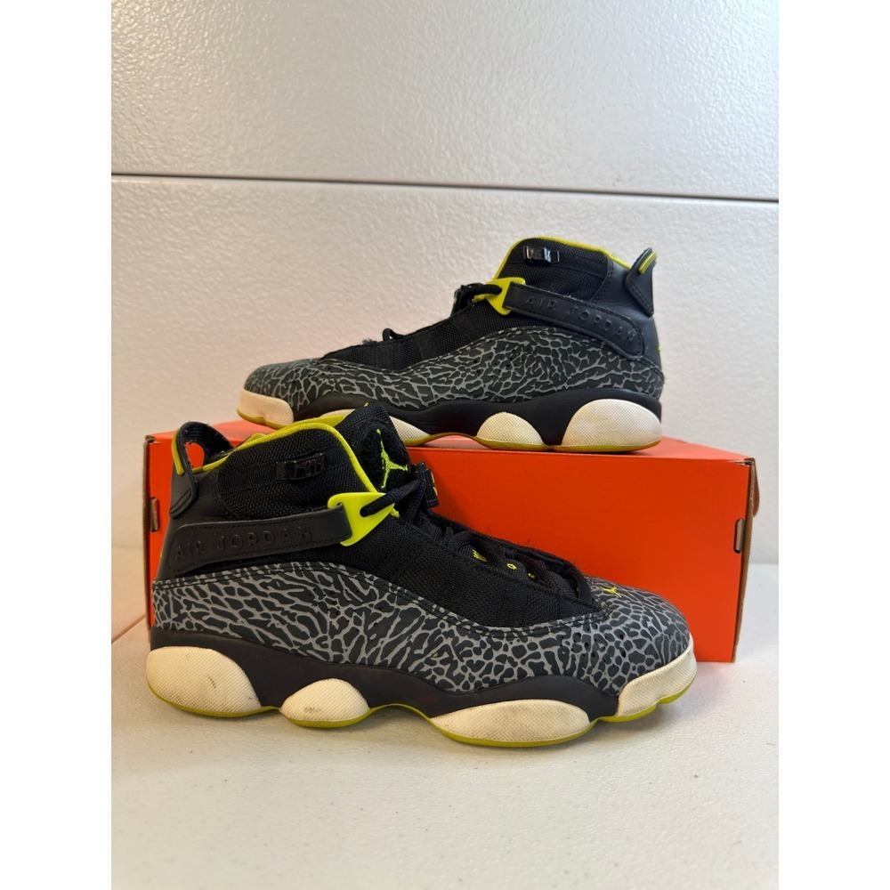 Jordan‎ 6 Rings Kids Venom Green Black Elephant Print 6.5Y #2399